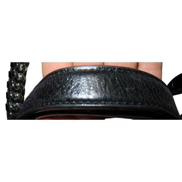 Rebecca Minkoff Vegan Python Embossed Leather Saddle Crossbody Bag in Pink Black - Picture 8 of 12